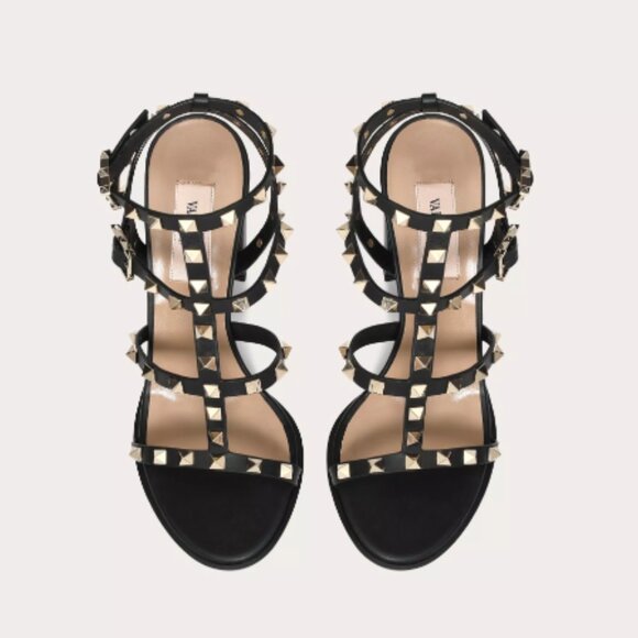 VALENTINO ROCKSTUD ANKLE STRAP SANDAL 90 MM - BLACK - Picture 4 of 9
